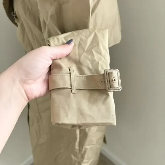 mango - NWT double breasted longline trench coat jacket belted waist tie tan - Picture 5 of 8